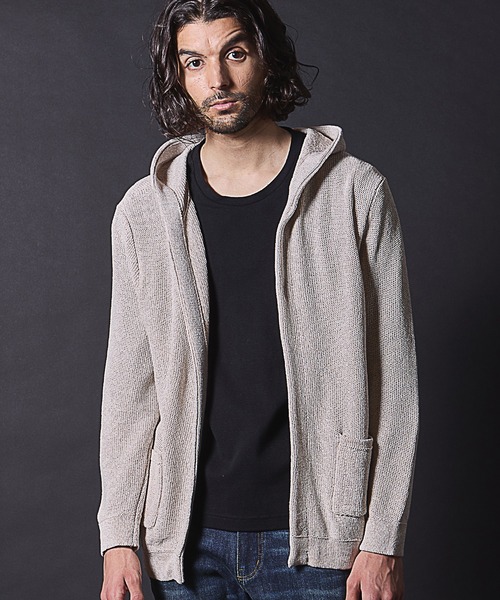 RATTLE TRAP（ラトルトラップ）の「ウォッシャブル釦レスカーディガン（ニット/セーター・メンズ・ネイビー/ベージュ・M/L/LL）」の2枚目の写真