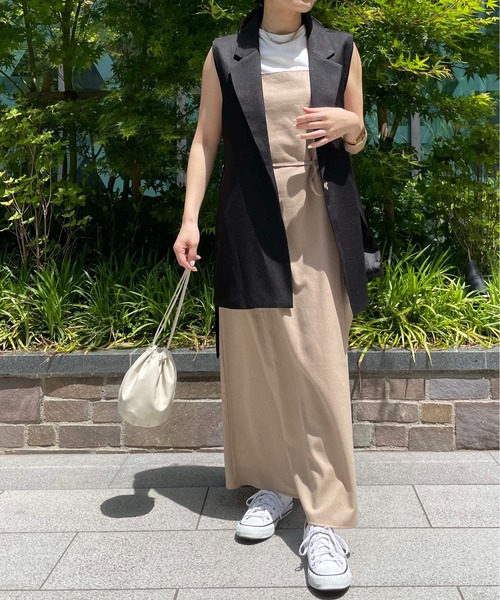 Meli rich（メリーリッチ）の「コットンリネンマルチwayロングキャミワンピ（ワンピース・レディース・ブラウン/ベージュ/アイボリー/ブラック・MEDIUM）」の22枚目の写真