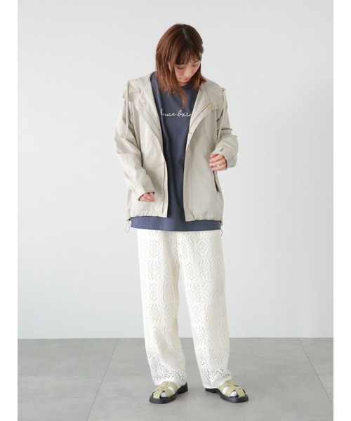 Lugnoncure（ルノンキュール）の「筆記体スモールロゴロンT（Tシャツ/カットソー・レディース・オフホワイト/ベージュ/ネイビー・ﾌﾘ-）」の4枚目の写真