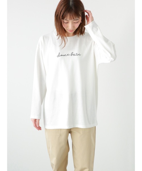 Lugnoncure（ルノンキュール）の「筆記体スモールロゴロンT（Tシャツ/カットソー・レディース・オフホワイト/ベージュ/ネイビー・ﾌﾘ-）」の9枚目の写真