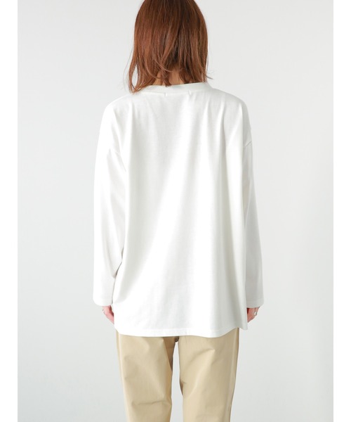 Lugnoncure（ルノンキュール）の「筆記体スモールロゴロンT（Tシャツ/カットソー・レディース・オフホワイト/ベージュ/ネイビー・ﾌﾘ-）」の11枚目の写真