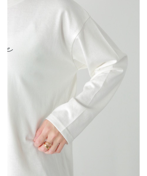 Lugnoncure（ルノンキュール）の「筆記体スモールロゴロンT（Tシャツ/カットソー・レディース・オフホワイト/ベージュ/ネイビー・ﾌﾘ-）」の13枚目の写真