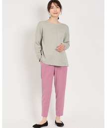 【ストレッチ】m.f.エディトリアル レディース レーヨン混 プルオンテーパードパンツ