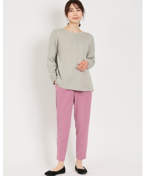 m.f.editorial（エムエフエディトリアル）の「【ストレッチ】m.f.エディトリアル レディース レーヨン混 プルオンテーパードパンツ（その他パンツ・レディース・キャメル/ダークグリーン/ベージュ/ブルー/ブラック/グリーン×ピンク・MEDIUM/LARGE）」の4枚目の写真