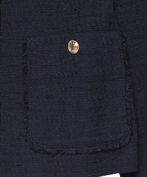 anuans（アニュアンス）の「ツイードノーカラージャケット（ノーカラージャケット・レディース・ネイビー/アイボリー・FREE）」の9枚目の写真