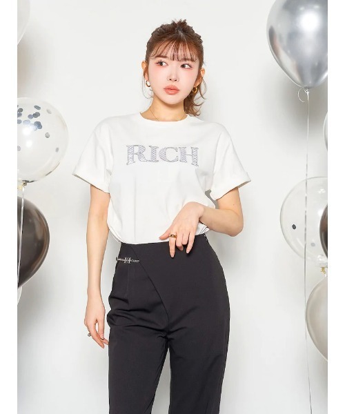 Darich(ダーリッチ)の「グラフィックロゴTシャツ(Tシャツ/カットソー・レディース・ベージュ/ブラック/ホワイト・FREE)」の2枚目の写真