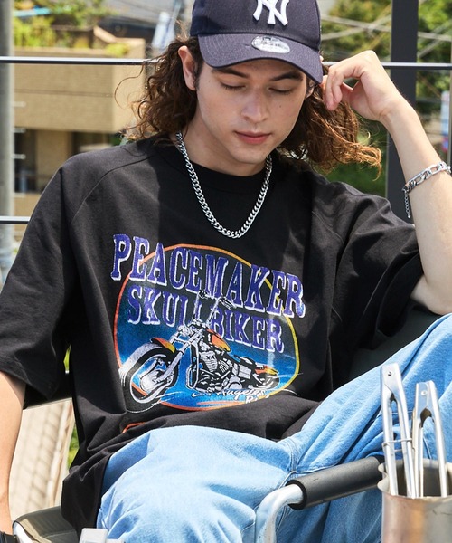 BARK MANHATTAN(バークマンハッタン)の「ヴィンテージライクデザイン オーバーサイズラグラン半袖Tシャツ(Tシャツ/カットソー・メンズ・ホワイト系1/ネイビー系1/アッシュグレー/ブラック系1/ブラック/チャコール/ブラック系2/グレー系2/ブラック系3/オフホワイト/ダークオリーブ/グレー系3/グレー系4/グレー系5/グレー系6/ホワイト系2・M/L)」の8枚目の写真