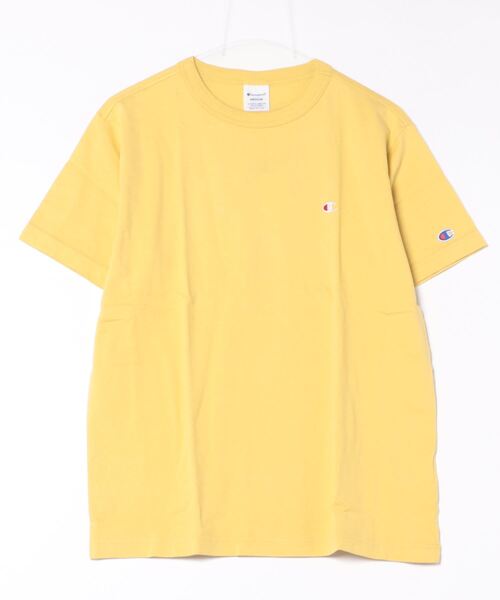 Champion(チャンピオン)の「【CHAMPION/チャンピオン】ワンポイント ブランドロゴ 刺繍 Tシャツ USAコットン100% サスティナブル(Tシャツ/カットソー・メンズ・オフホワイト/ホワイト/ダークグリーン/ネイビー/ピンク/ブラック/マスタード/ブルー・LARGE/SMALL/X-LARGE/MEDIUM)」の7枚目の写真