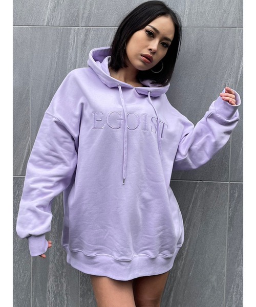 EGOIST（エゴイスト）の「シンプル刺繍スウェットパーカー（パーカー・レディース・ライトグレー/ラベンダー/ブラック・FREE）」の16枚目の写真