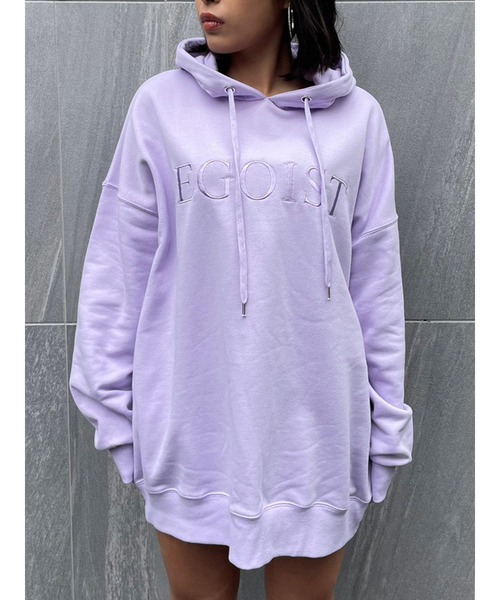 EGOIST（エゴイスト）の「シンプル刺繍スウェットパーカー（パーカー・レディース・ライトグレー/ラベンダー/ブラック・FREE）」の11枚目の写真