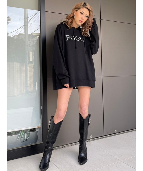 EGOIST（エゴイスト）の「シンプル刺繍スウェットパーカー（パーカー・レディース・ライトグレー/ラベンダー/ブラック・FREE）」の21枚目の写真