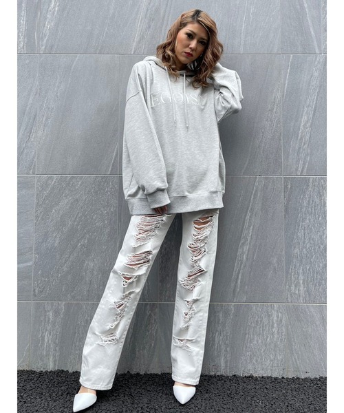 EGOIST（エゴイスト）の「シンプル刺繍スウェットパーカー（パーカー・レディース・ライトグレー/ラベンダー/ブラック・FREE）」の18枚目の写真