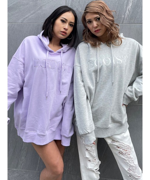 EGOIST（エゴイスト）の「シンプル刺繍スウェットパーカー（パーカー・レディース・ライトグレー/ラベンダー/ブラック・FREE）」の19枚目の写真