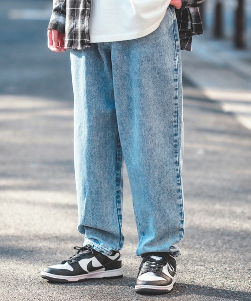 improves（インプローブス）の「デニム ワイド テーパード パンツ（デニムパンツ・メンズ・ケミカルウォッシュ/ライトブルー/ライトブラック/インディゴブルー/ブラック・LARGE/MEDIUM）」の5枚目の写真