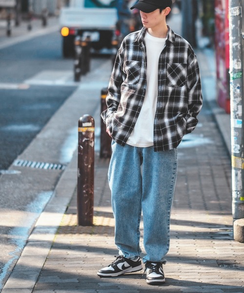 improves（インプローブス）の「デニム ワイド テーパード パンツ（デニムパンツ・メンズ・ケミカルウォッシュ/ライトブルー/ライトブラック/インディゴブルー/ブラック・LARGE/MEDIUM）」の9枚目の写真