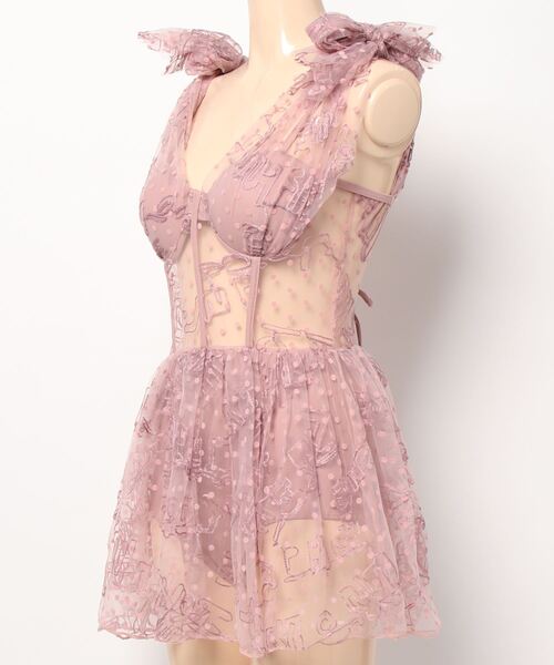 Dita Muaj.（ディータムアージュ）の「レースシフォン シースルーワンピース 水着（水着・レディース・スモークピンク・L/M/XL）」の7枚目の写真
