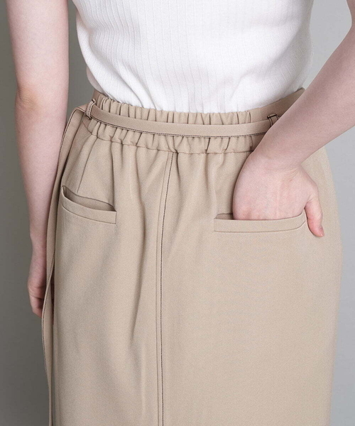 A de a.v.v(アードアー・ヴェ・ヴェ)の「(SETUP対応)片ポケットナロスカート(スカート・レディース・ベージュ/チャコールグレー・36/38)」の17枚目の写真