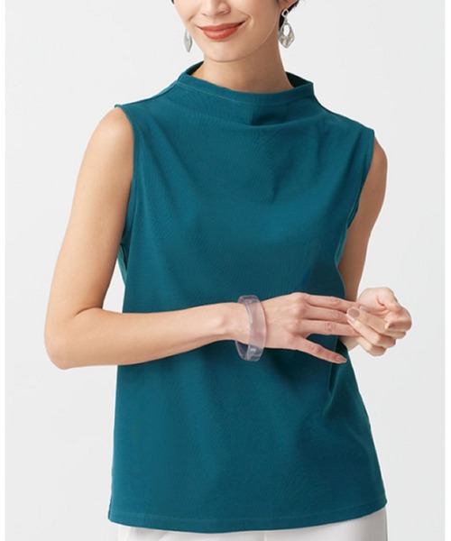 BELLUNA（ベルーナ）の「艶やか綿１００％タンクトップ（タンクトップ・レディース・ブラック/ライトグレー/ホワイト/ターコイズブルー・X-LARGE/LARGE/MEDIUM）」の4枚目の写真