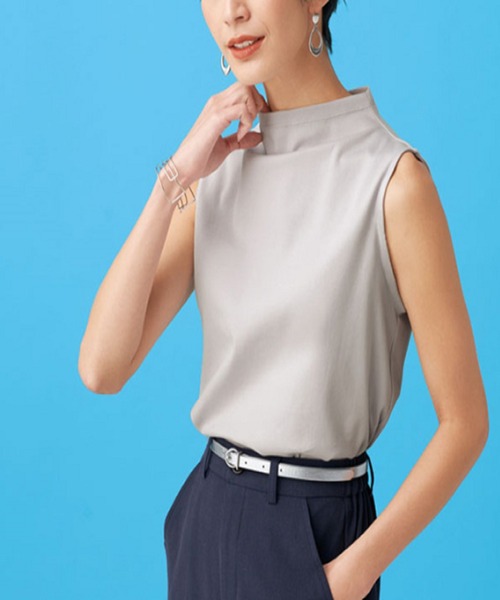 BELLUNA（ベルーナ）の「艶やか綿１００％タンクトップ（タンクトップ・レディース・ブラック/ライトグレー/ホワイト/ターコイズブルー・X-LARGE/LARGE/MEDIUM）」の7枚目の写真