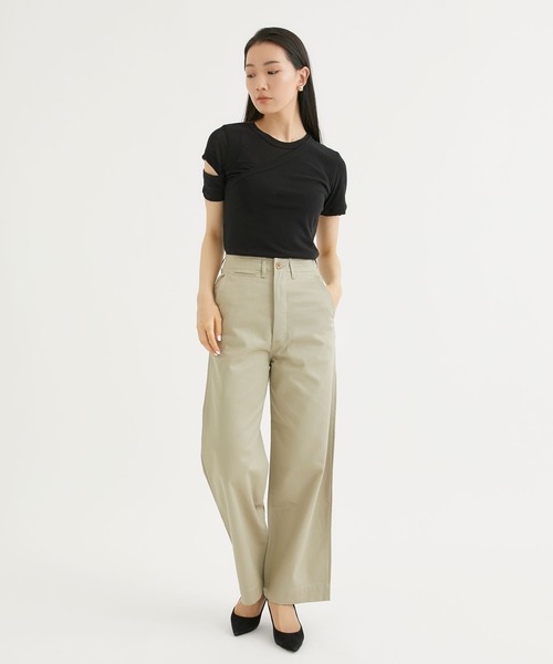 INSCRIRE（アンスクリア）の「【INSCRIRE/アンスクリア】CSM Slit Layerd Tee/コットンスリットレイヤードTシャツ（Tシャツ/カットソー・レディース・ホワイト/ブラック/レッド・38）」の12枚目の写真