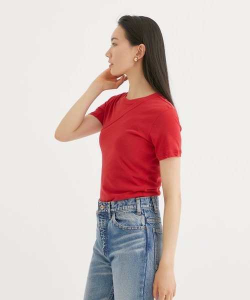 INSCRIRE（アンスクリア）の「【INSCRIRE/アンスクリア】CSM Slit Layerd Tee/コットンスリットレイヤードTシャツ（Tシャツ/カットソー・レディース・ホワイト/ブラック/レッド・38）」の21枚目の写真