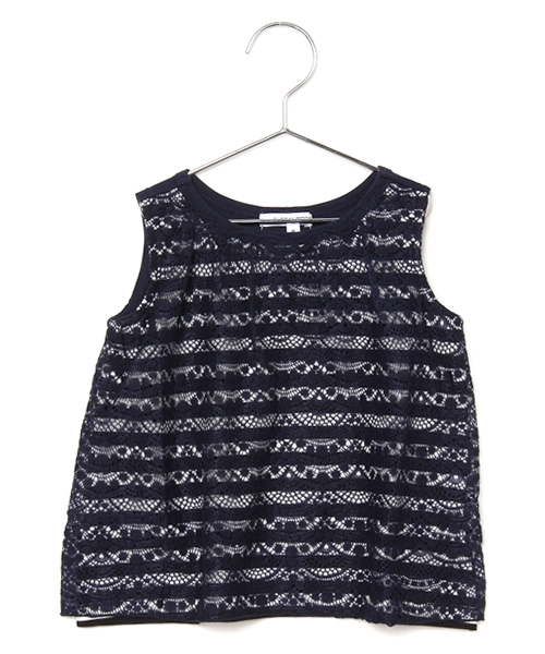 GLOBAL WORK(グローバルワーク)の「レースボーダーチュニックノースリーブ/563258(Tシャツ/カットソー・キッズ・ライトイエロー/ネイビー/ホワイト・X-LARGE/LARGE/SMALL/MEDIUM)」の2枚目の写真