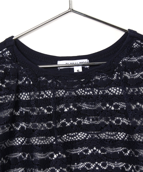 GLOBAL WORK(グローバルワーク)の「レースボーダーチュニックノースリーブ/563258(Tシャツ/カットソー・キッズ・ライトイエロー/ネイビー/ホワイト・X-LARGE/LARGE/SMALL/MEDIUM)」の5枚目の写真