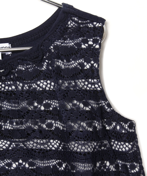 GLOBAL WORK(グローバルワーク)の「レースボーダーチュニックノースリーブ/563258(Tシャツ/カットソー・キッズ・ライトイエロー/ネイビー/ホワイト・X-LARGE/LARGE/SMALL/MEDIUM)」の6枚目の写真