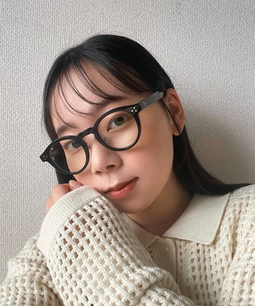 Zoff（ゾフ）の「【Web限定】ボストン型 クリアレンズサングラス