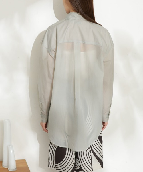 AMOMENTO（アモーメント）の「AMOMENTO/SHEER BUTTON SHIRTS（シャツ/ブラウス・レディース・グレー・0）」の8枚目の写真