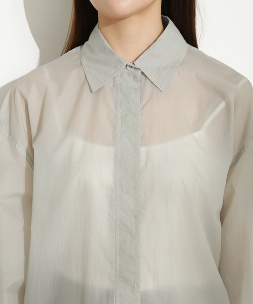 AMOMENTO（アモーメント）の「AMOMENTO/SHEER BUTTON SHIRTS（シャツ/ブラウス・レディース・グレー・0）」の10枚目の写真