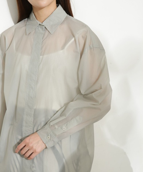 AMOMENTO（アモーメント）の「AMOMENTO/SHEER BUTTON SHIRTS（シャツ/ブラウス・レディース・グレー・0）」の11枚目の写真