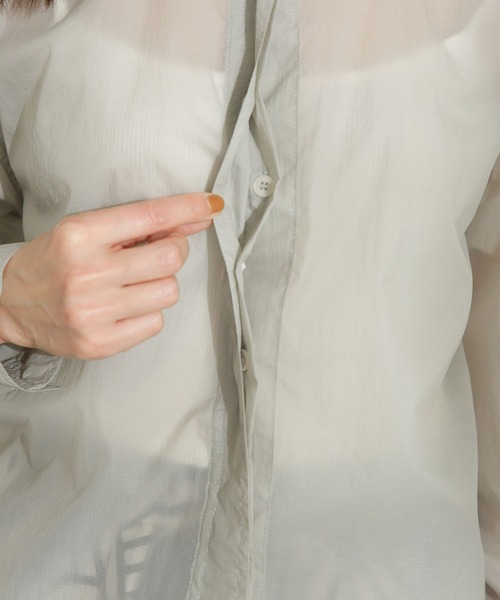 AMOMENTO（アモーメント）の「AMOMENTO/SHEER BUTTON SHIRTS（シャツ/ブラウス・レディース・グレー・0）」の12枚目の写真
