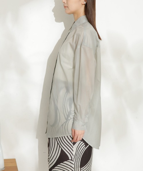 AMOMENTO（アモーメント）の「AMOMENTO/SHEER BUTTON SHIRTS（シャツ/ブラウス・レディース・グレー・0）」の7枚目の写真
