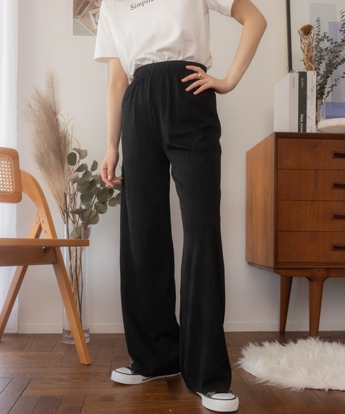 Ada.(エイダ)の「ウェーブデザインリブパンツ(その他パンツ・レディース・ブラック/ブラウン・S/M)」の2枚目の写真
