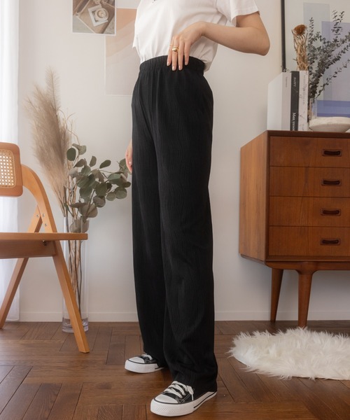 Ada.(エイダ)の「ウェーブデザインリブパンツ(その他パンツ・レディース・ブラック/ブラウン・S/M)」の4枚目の写真