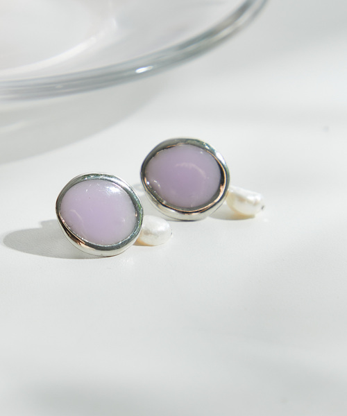 ROPE' PICNIC（ロペピクニック）の「カラーエポ×淡水パールピアス（ピアス（両耳用）・レディース・ダークパープル/グリーン系その他/オレンジ系その他・FREE）」の2枚目の写真