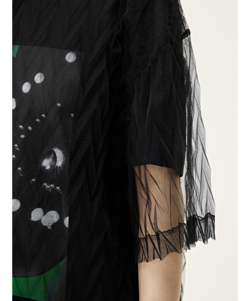 JNBY(ジェーエヌビーワイ)の「Diamond-shaped Pleated Mesh Top(その他トップス・レディース・ブラウン/ピンク/ブラック・36/38/40)」の10枚目の写真