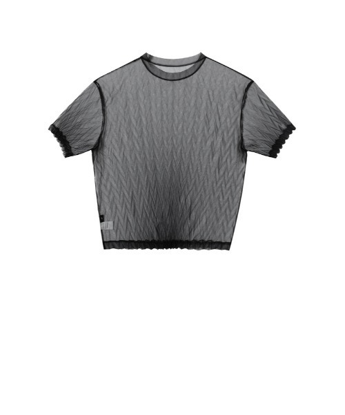 JNBY(ジェーエヌビーワイ)の「Diamond-shaped Pleated Mesh Top(その他トップス・レディース・ブラウン/ピンク/ブラック・36/38/40)」の16枚目の写真