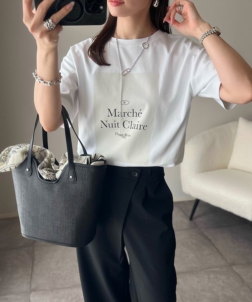 Emma Taylor(エマテイラー)の「【新色追加!】シルクタッチスムース大人ロゴプリントTシャツ(Tシャツ/カットソー・レディース・ホワイト系1/ホワイト系2/ブラック系その他2/ブラック系その他3/ホワイト系その他2/ホワイト系その他3/ホワイト系その他/ブラック系その他/ホワイト系その他4/ホワイト系その他7/ホワイト系その他6/ホワイト系その他5/ブラック系1/ブラック系2/ブラック系3/ブラウン/ホワイト系8/ブラック系4/ブラウン系その他/ブラック系5/ブラウン系その他2/その他14/その他15/その他16/ブラック系その他5/その他12/ブラウン系その他3/その他13・FREE)」の10枚目の写真