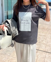 【大人の安心Ｔシャツ・高評価レビュー◎】シルクタッチスムースロゴプリントTシャツ