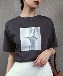 【大人の安心Tシャツ・高評価レビュー◎】シルクタッチスムースロゴプリントTシャツ