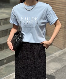 【大人の安心Tシャツ・高評価レビュー◎】シルクタッチスムースロゴプリントTシャツ