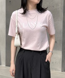 【大人の安心Tシャツ・高評価レビュー◎】シルクタッチスムースロゴプリントTシャツ