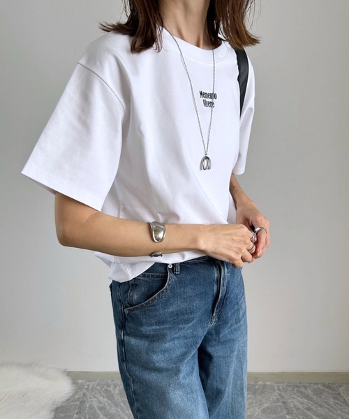大人の安心Tシャツ・高評価レビュー◎】シルクタッチスムースロゴ