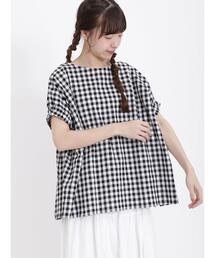 Samansa Mos2 | 柄アソート袖口ギャザーTブラウス(シャツ/ブラウス)