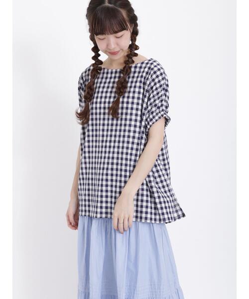 Samansa Mos2(サマンサ モスモス)の「柄アソート袖口ギャザーTブラウス(シャツ/ブラウス・レディース・ブラック/パープル/ブラウン/オフホワイト/ピンク/グリーン・F)」の21枚目の写真