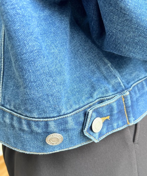moment+（モーメントプラス）の「ヘビーウェイトデニムショートジャケット/ショートGジャン（デニムジャケット・レディース・インディゴブルー/ブラック系その他/アイボリー/ブルー・L/M）」の15枚目の写真