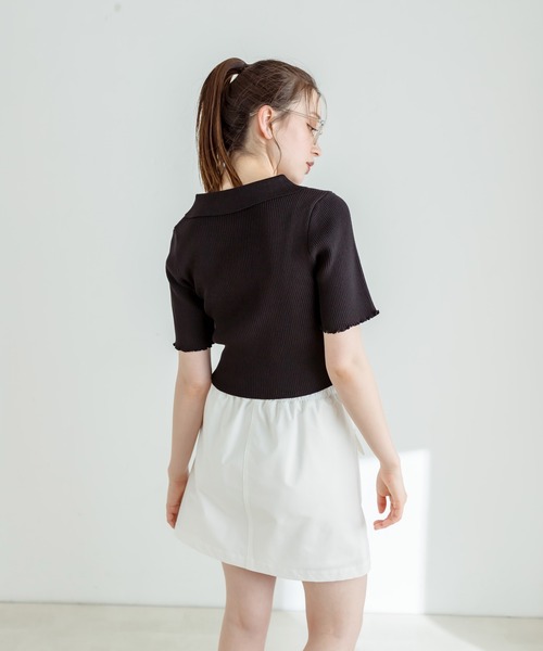 OLIVE des OLIVE（オリーブデオリーブ）の「ダブルジップリブ衿トップス　1031050260（ニット/セーター・レディース・ブラック系その他/イエロー/オフホワイト/サックスブルー/ブラック・FREE）」の22枚目の写真