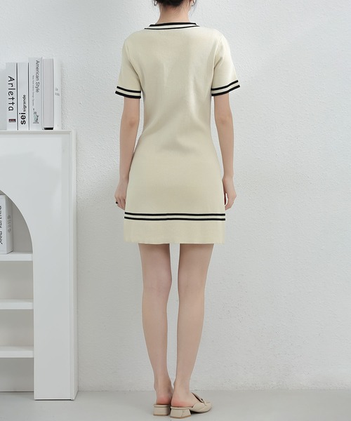 MAISON DE THERESE（メゾン ド テレーズ）の「バイカラーニットワンピース（ワンピース・レディース・ベージュ/ブラック・S/M）」の12枚目の写真